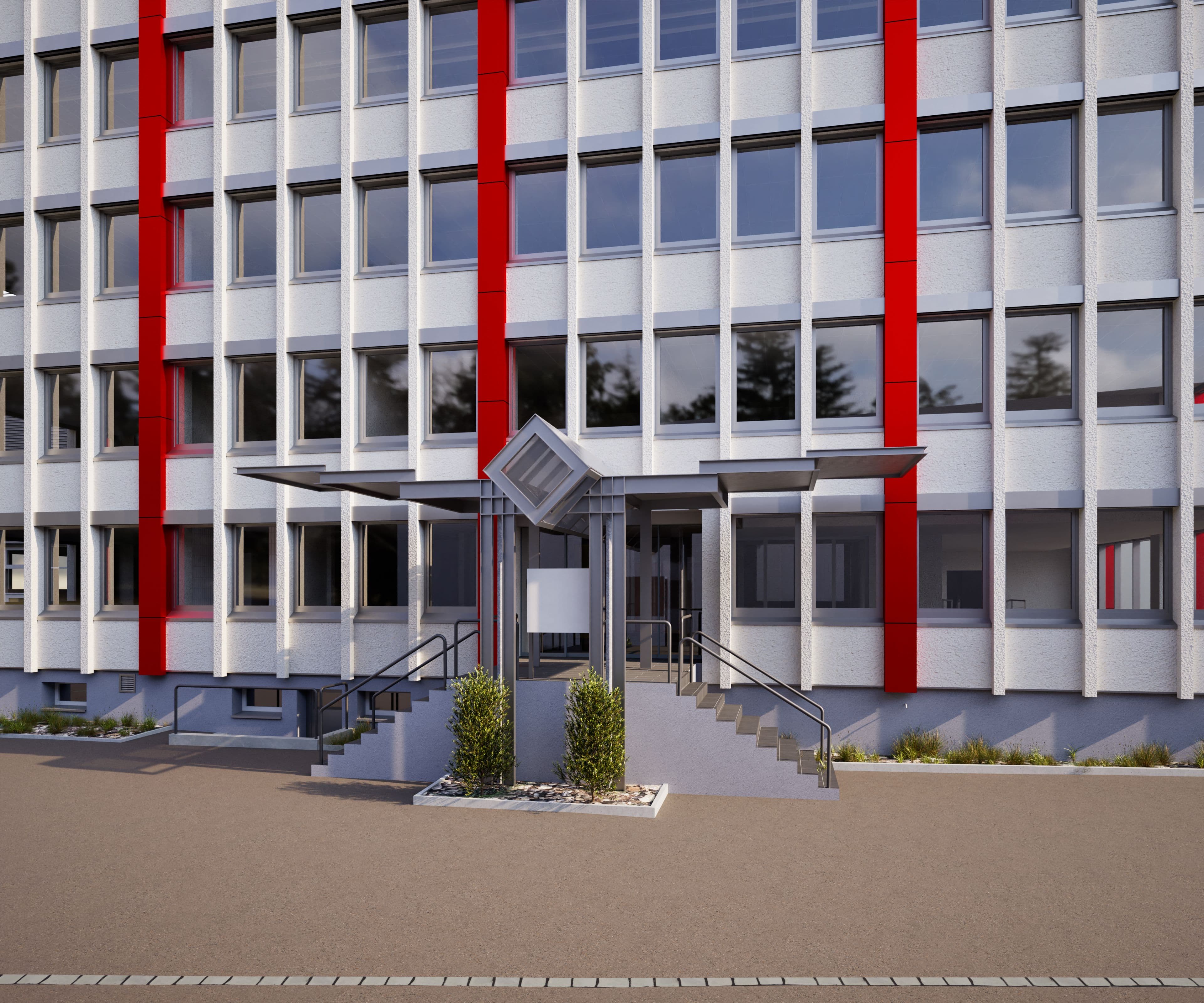 Punktwolke einer gescannten Gebäudeanlage als digitale Bestandsaufnahme