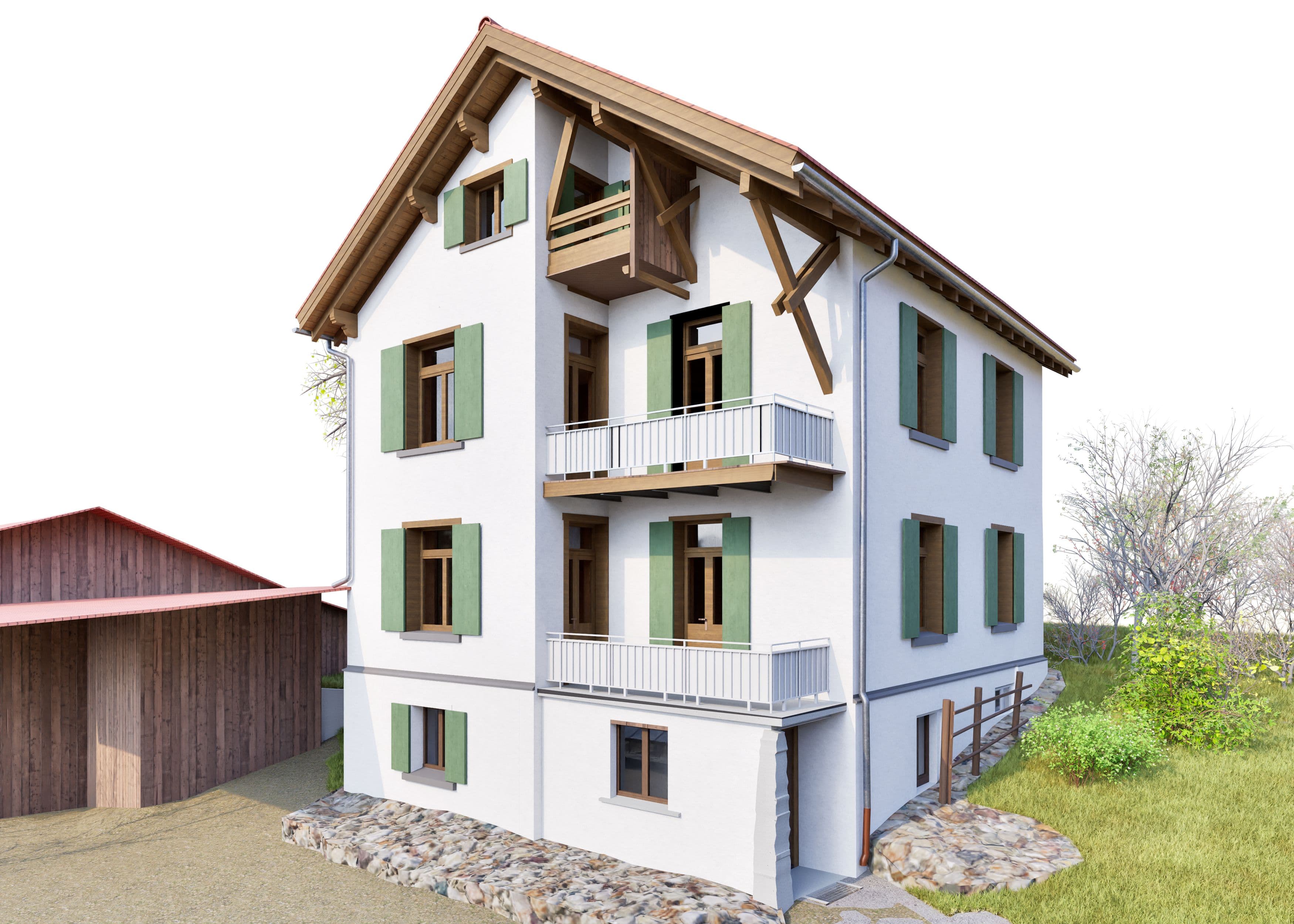 3D Aussenmodell Wohnhaus im Bestandsmodell Vectorworks