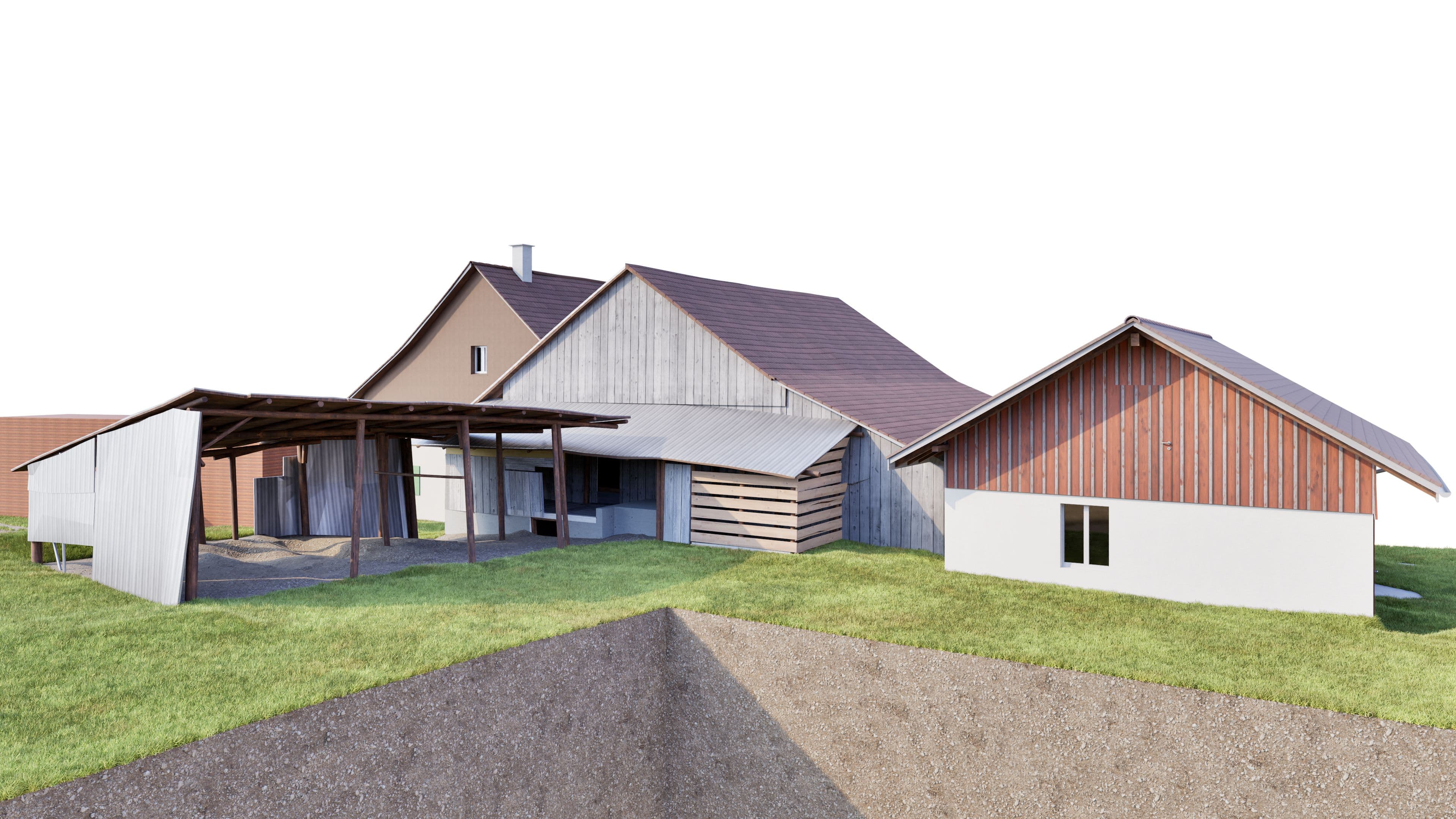 Punktwolke zu 3D Modell Bauernhof Schweiz