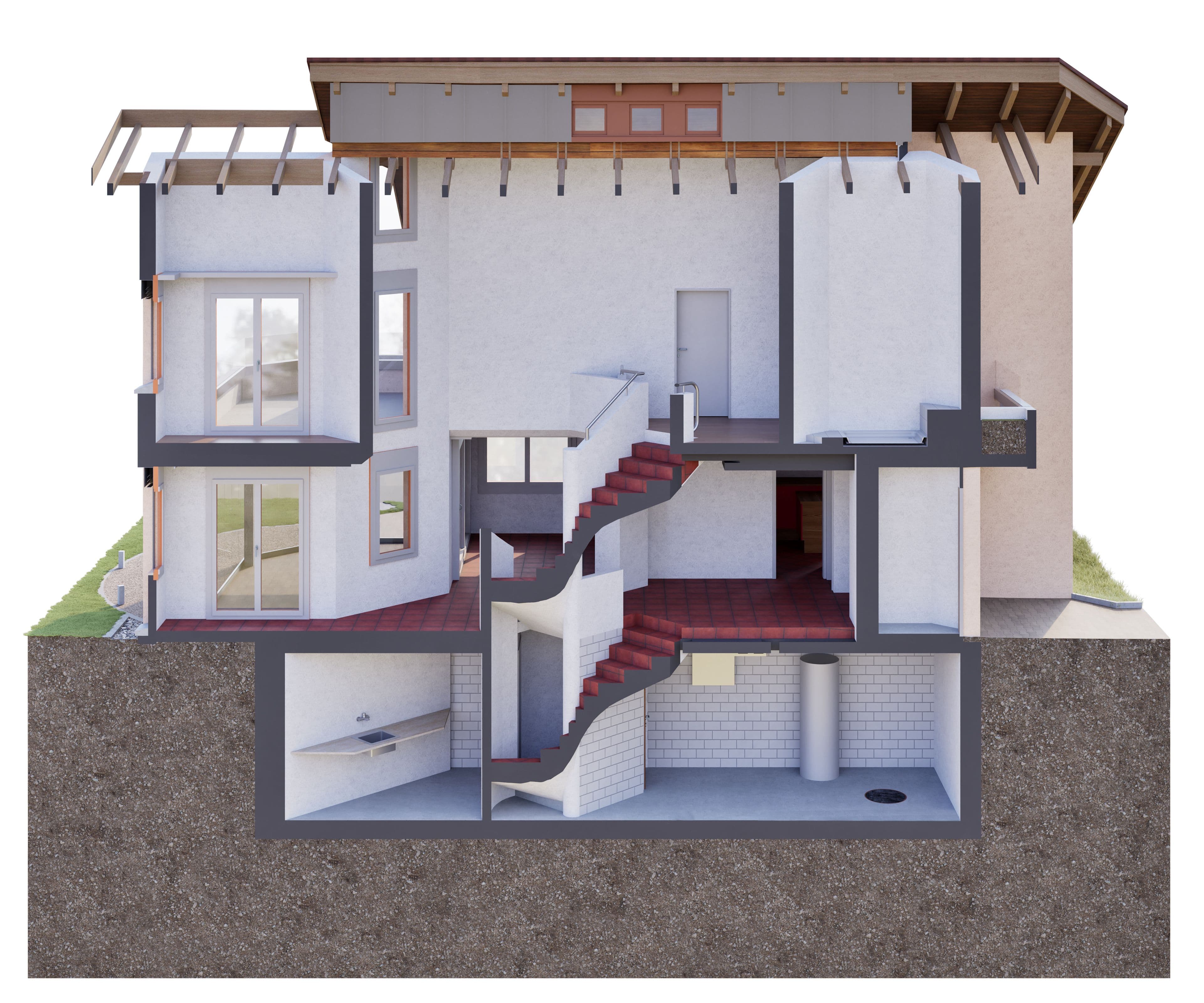 3D CAD Modell eines Bestandsgebäudes erstellt aus Vermessungsdaten