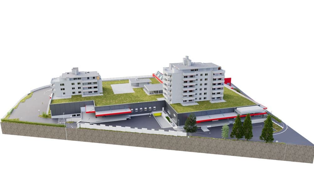 BIM-Bestandsmodell eines bestehenden Gebäudes, erstellt aus präziser Vermessung mittels 3D-Laserscanning als Grundlage für Planung im Bestand durch VDE