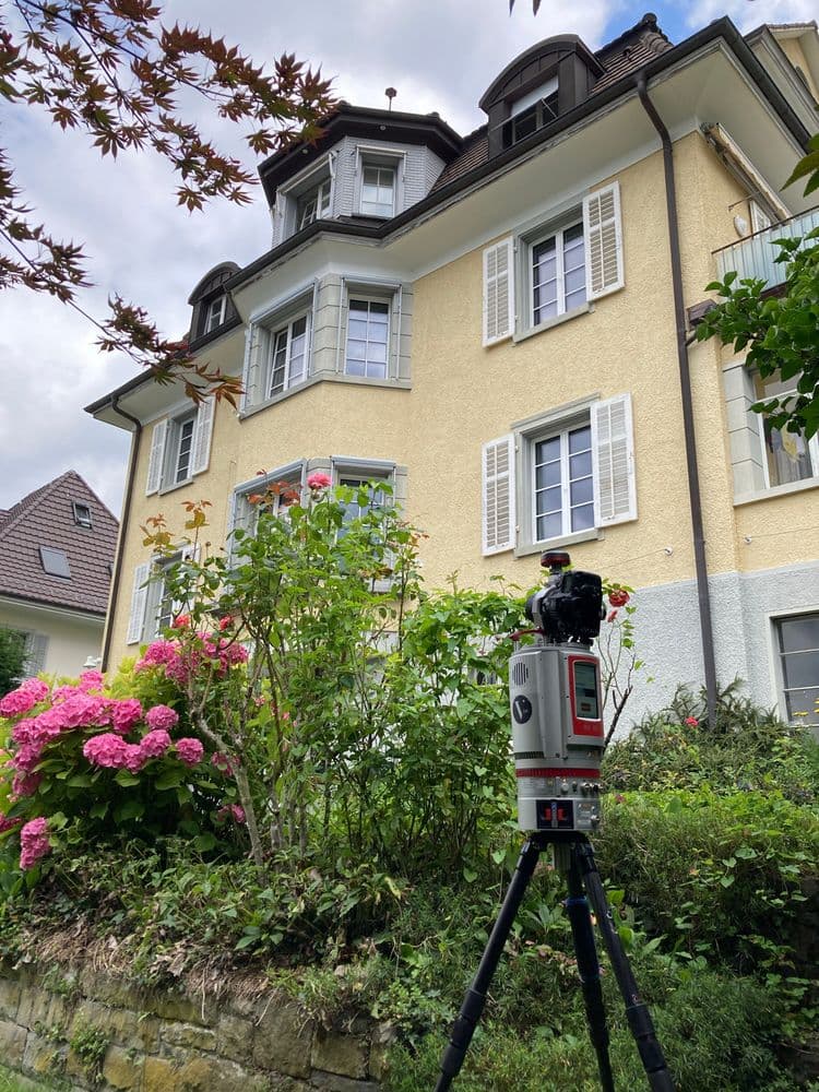 Gebäudevermessung mittels laserscanner.