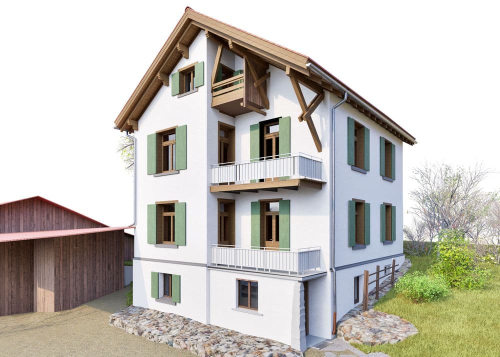 3D Aussenmodell Wohnhaus im Bestandsmodell Vectorworks