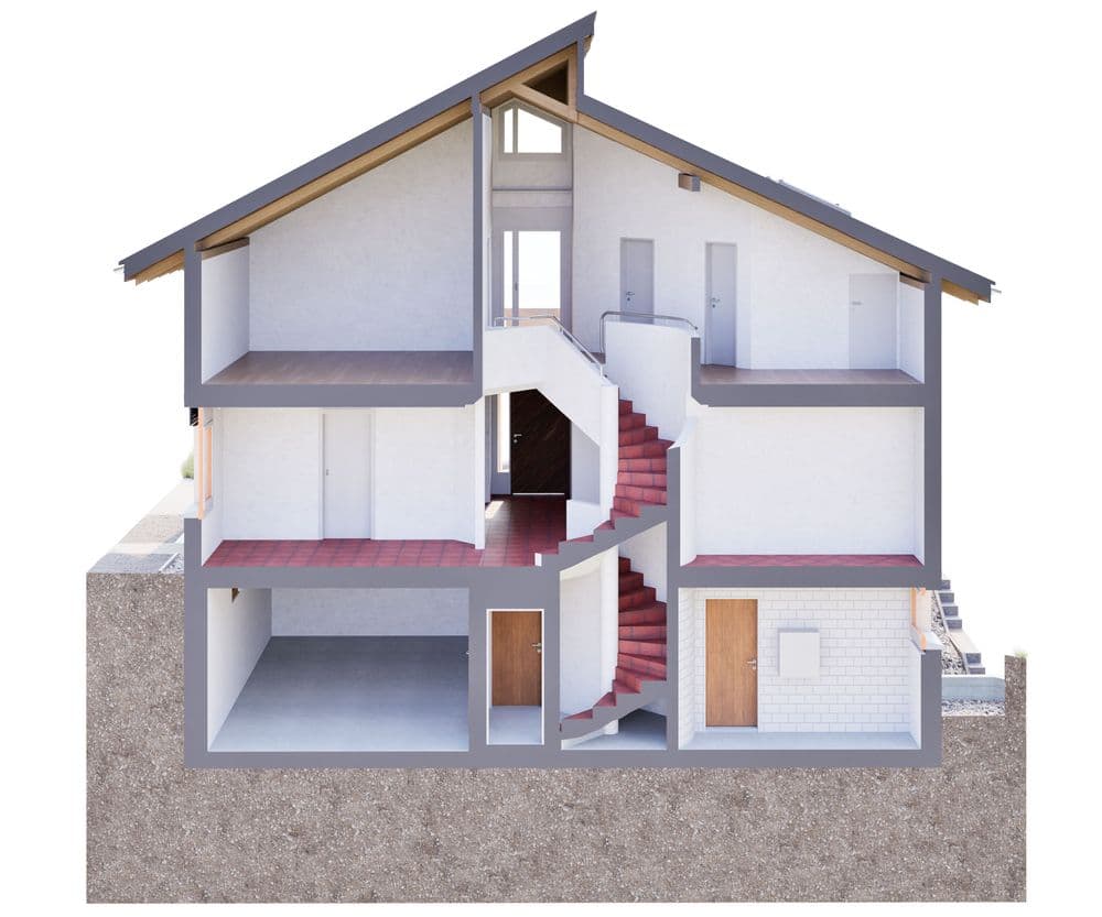 Digitales 3D Modell eines bestehenden Gebäudes für die Planung