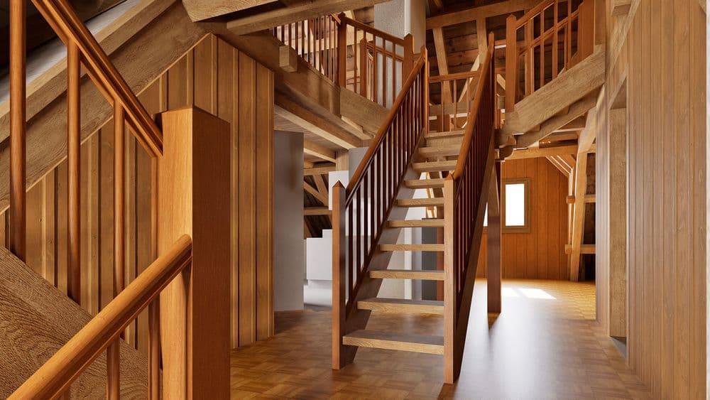 3D BIM Bestandesmodell zur Planung von zusätzlichem Wohnraum ohne Neubau durch Umnutzung bestehender Flächen